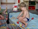 Ethan and Andrew playing with tinker toys