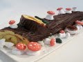 Decorating a Yule Log Cake
