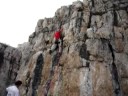 Alberto escalando cerca del Rifugio Alimonta
