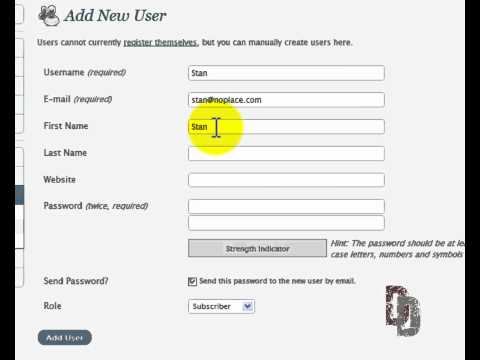WordPress Tutorial For Beginners Part 6 – Adding Users