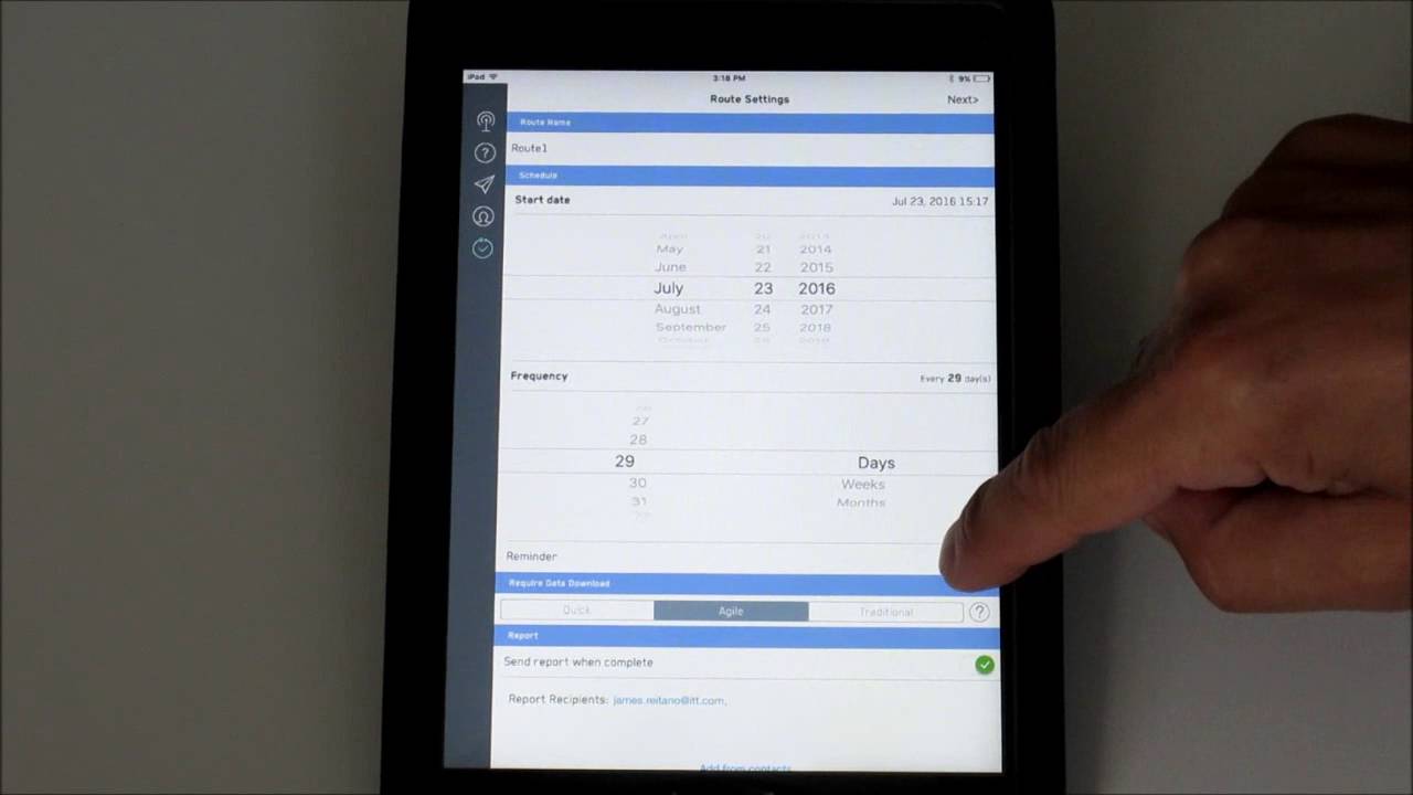 i-ALERT2 App - Creating a Route