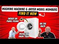 identifying model number on washing machine and tumble dryer