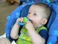 Tyler eats an apple
