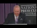 (Part 4) In his National Press Club address, Alan Jones delivers the speech that every man, woman and child in Australia needs to hear at this crucial junction in our history. Are we going to sit back and allow mining companies and the Governments that support them to destroy our water, our food, our health, our land, our communities and everything we hold dear about Australian life? This is a battle we did not ask for but one we can not afford to lose. Protecting our nation's clean water is everyone's responsibility and its misuse is our greatest single threat. Start shouting, marching and acting NOW people - BEFORE our beautiful nation is sold out from under us and transformed into a toxic foreign-owned gasfield. The stakes could not be higher.. Let us rise up, put an end to this insanity, turn a new page in our history and live a sustainable existence we can feel good about - a life that respects ourselves, each other and this beautiful land we are so blessed to be custodians of. Dont wait. Act NOW people. More info available at www.lockthegate.org.au and other websites