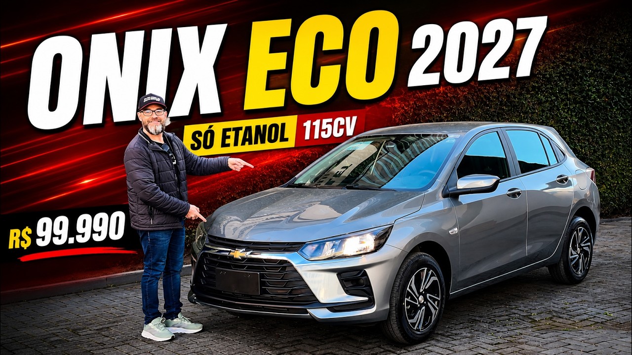 NOVO ONIX ECO 2027 - Motor Turbo, Automático e MUITO EQUIPADO!