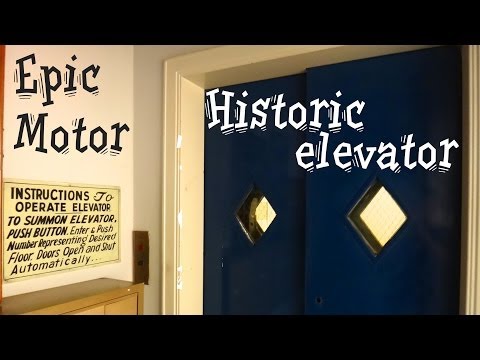 EPIC motor on Totally awesome vintage traction elevator in Charlottesville VA