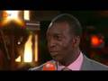 Michael Johnson being interviewed in beijing about doping on ZDF Television part2