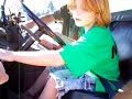 My son driving his first unimog