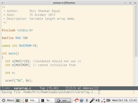 how to define variable length array in c
