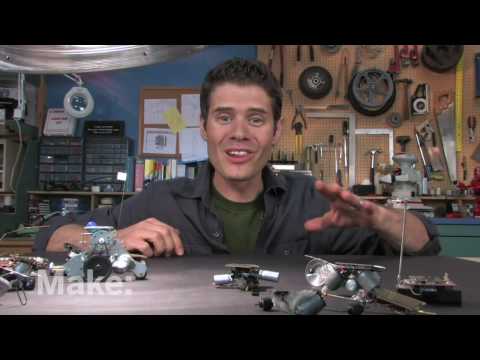 Make: television - John Park builds some lively and inexpensive miniature robots. Starting with a simple vibrabot made from a scrub brush, John assembles a solar junkbot and a ...