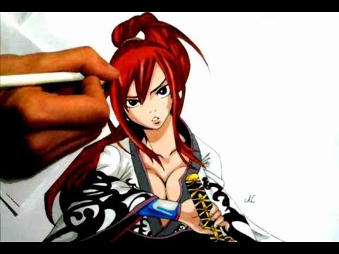 how to draw erza scarlet