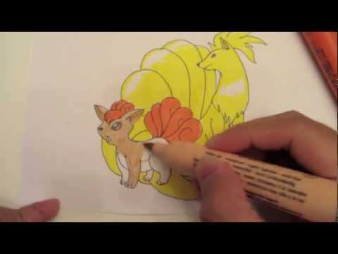 how to draw vulpix pokemon