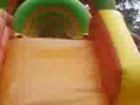 Little girl falls down slide nearly gets attacked by dog
