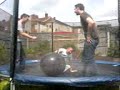 Spacehopper + Trampoline = FUN!