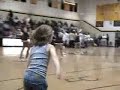 7 YEAR OLD TUMBLING AT A BASKETBALL GAME