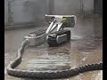 Folding bulldozer in a test tank at the Hanford Site