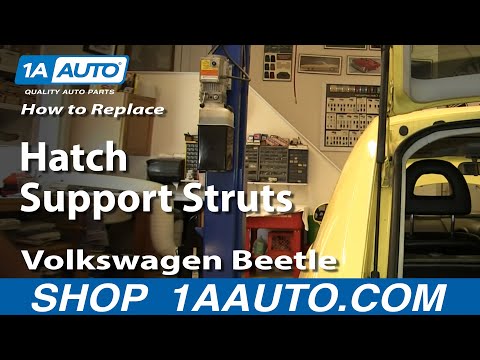 How To Install Replace Rear Trunk hatch Support Pistons 98-10 VW Beetle Bug