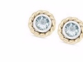 1 Carat Aquamarine 14K Two Tone Gold Earrings