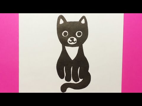 video-linktoworks-HOW TO DRAW A TUXEDO CAT, EASY