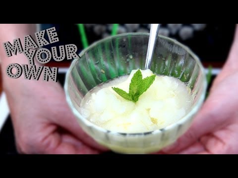 how to make lemon sorbet in a lemon