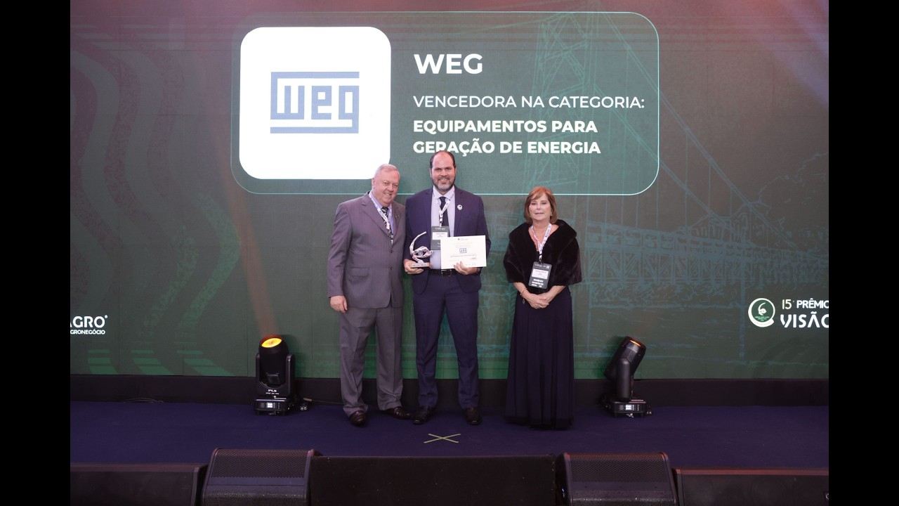 WEG conquista Prêmio Visão Agro Centro-Sul na categoria Equipamentos para Geração de Energia