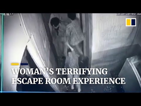 Woman thanks friends after being dragged through ‘haunted’ escape room in China