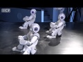 A Nao robot performs at Intel's Cebit news conference