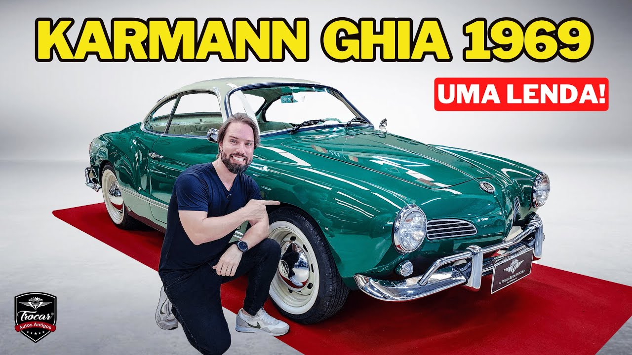 Karmann Ghia 1969 Verde Musgo 💚 ORIGINAL com Teto Branco Lotus de Volta à TROCAR ✨