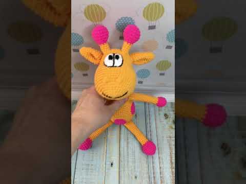 video-linktoworks-Plush cute giraffe toy, crochet stuff safari animal...