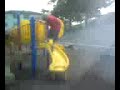 Frankie bustin his ass on the slide