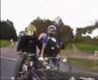 Motorcycle stunt crashes