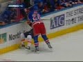 Colton Orr hits Mike Comrie scrum ensues