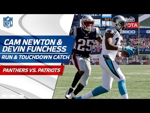 Video: Cam Newton's Nice Run Up the Middle & TD Toss to Devin Funchess! | Panthers vs. Patriots | NFL Wk 4