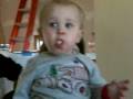 Coleton gulps a banana