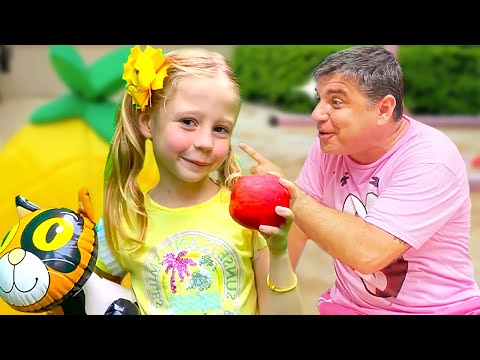 Nastya and dad funny story for kids about Halloween.