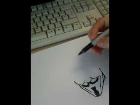 how to draw v for vendetta mask