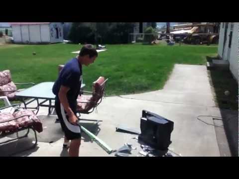 gamer freakout - Ty gets mad as playing Kody in NBA 2K11.... He ends up breaking a T.V ):