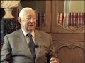 pierre messmer, fran�ais libre, compagnon de la lib�ration, ancien 1er ministre, ancien chancelier de l'acad�mie fran�aise, parle de son engagement dans la r...