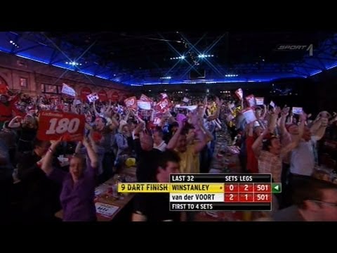 darter - Die Darts-WM 2013 hat ihren ersten 9-Darter. Dean Winstanley gelingt bei seiner ersten WM in der zweiten Runde gegen Vincent van der Voort das perfekte Spiel...