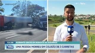 Acidente grave em rodovia de Ourinhos: uma pessoa morreu em colisão de 3 carretas 