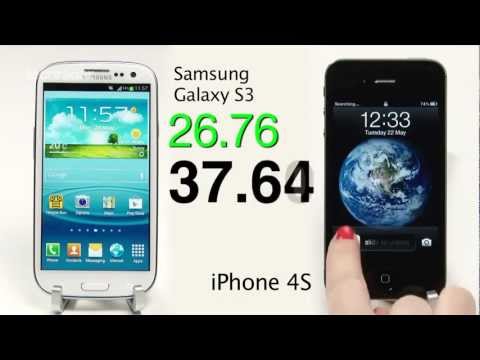 Galaxy S3 vs iphone 4S - Galaxy S3 vs iPhone 4S Speed Test - camera, processor, turn-on. Apple vs Android. We pit two top smartphones against eachother and test the speed. For the fu...