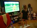 Rhianne playing Dodge on Wii Fit