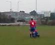 Danny Lloyd falls v the Highwayman Blues
