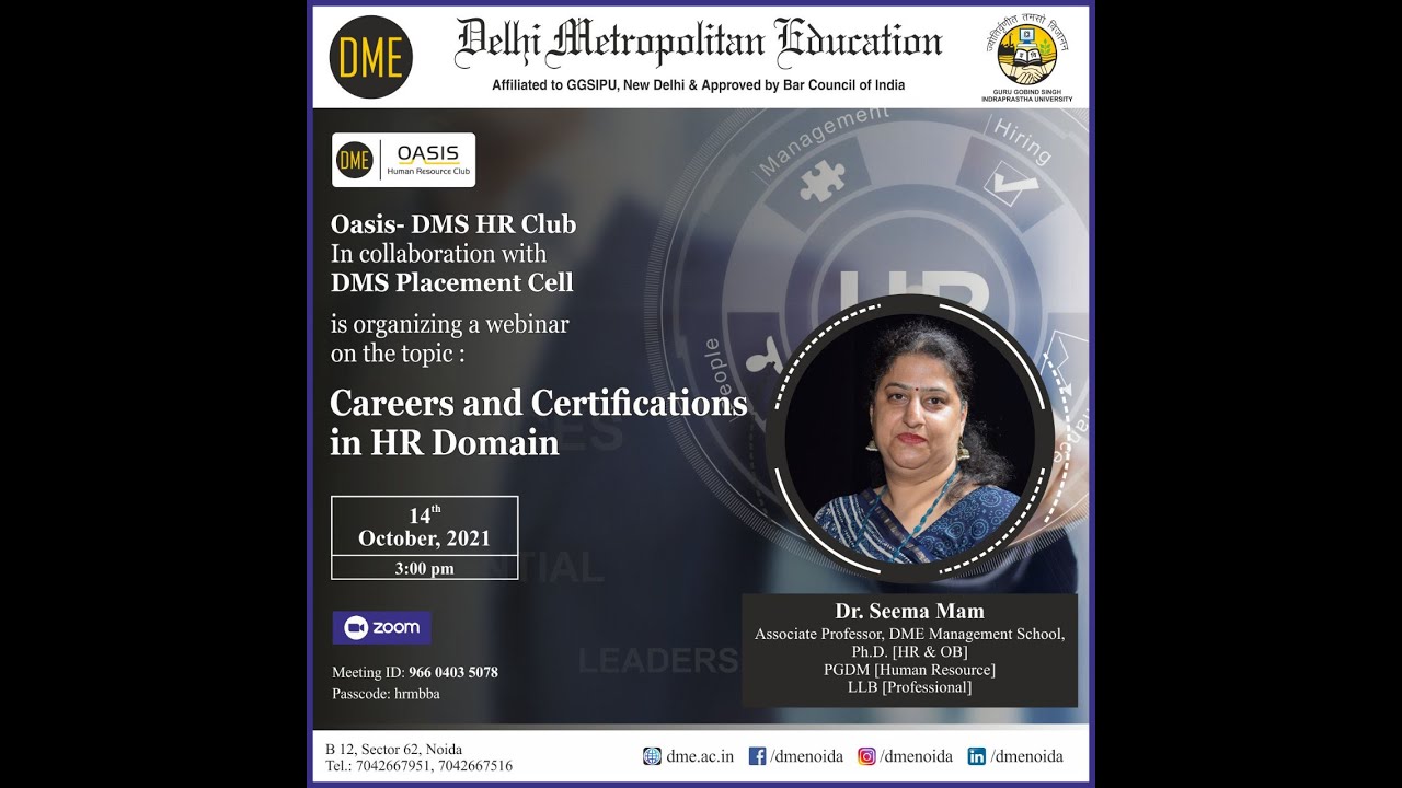 Oasis- DMS HR Club in Collaboration With DMS Placement Cell Organised a Session