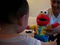 Baby Natalie loves Elmo as xmas gift