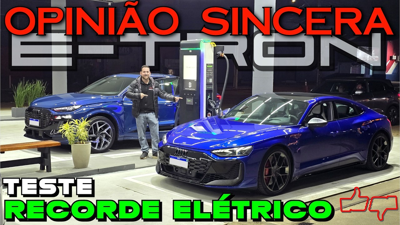RECORDE: Teste de Autonomia e Recarga de CARRO ELÉTRICO! Audi Q6 e-tron Sportback e RS e-tron GT