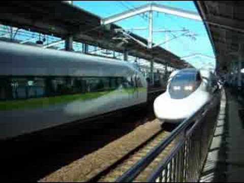 １００系回送列車　岡山駅発車