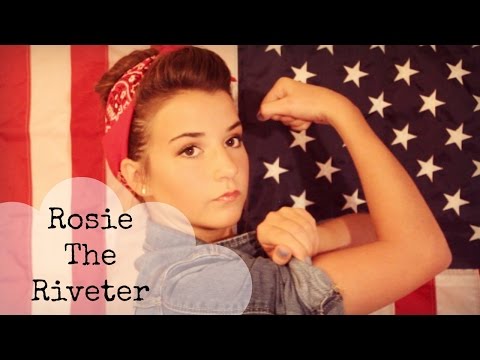 Rosie The Riveter Makeup, Hair and Outfit : Halloween Tutorial