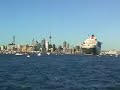 Queen Mary 2 berthing at Auckland