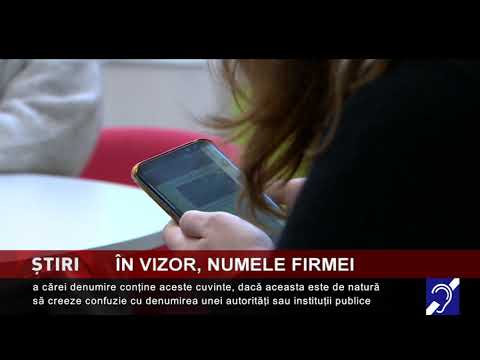 În vizor, numele firmei